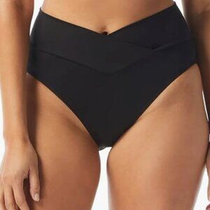 COCO REEF Serene Cross Over V Waistband Bikini Bottoms Black Size XL - 7732